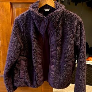 LL Bean cozy Sherpa fleece snap up